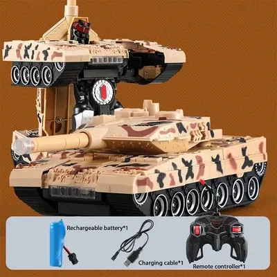 Produktbild von D&I Ferngesteuerter Panzer Auto Tranformation Transformer Kinderspielzeug Braun Camo Tarnung
