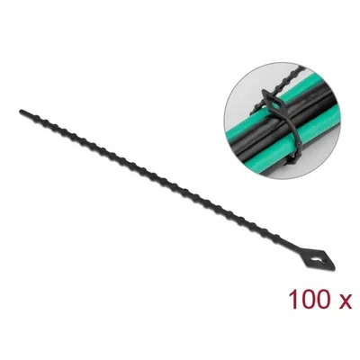 Produktbild von DELOCK Blitzbinder L 150 x B 2,4 mm schwarz 100 Stück