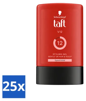 Imagen del producto de 25 unidades de gel de peinado Taft V12 – Fijación extremadamente fuerte – 300 ml – Paquete económico