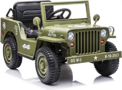 Immagine prodotto di ES-Toys veicolo elettrico per bambini fuoristrada militare, trazione integrale, pneumatici EVA, MP3 verde