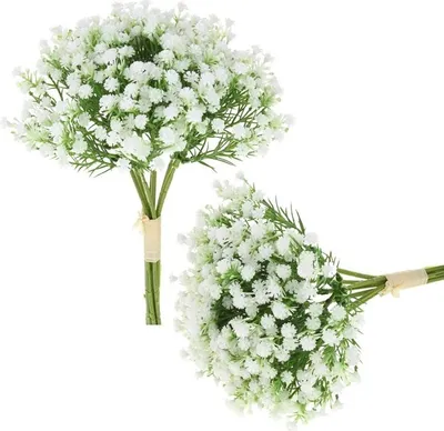 Immagine prodotto di Bouquet decorativo di fiori artificiali con gypsophila per decorare vasi - Bianco