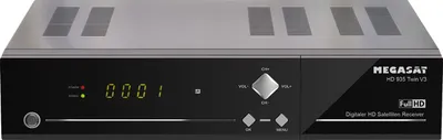 Produktbild von Megasat HD 935 Twin V4, Satellit, Full HD, DVB-S, DVB-S2, 4:3, 16:9, 3GP, AVI, DAT, DIVX, M2TS, MKV, MOV, MP4, MPEG, MPG, TP, TRP, TS, VOB, AAC, MP3, WAV, WMA