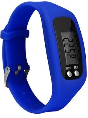 Image de Podomètre Jumadas – Montre LCD – Bracelet – Tracker – Silicone – Large – Bleu foncé