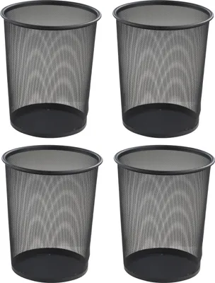 Produktbild von Papierkörbe - 20 Liter - Schwarz - Metallgeflecht - 4er Set