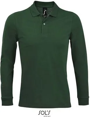 Image de SOLs 02087 | Polo piqué à manches longues homme Perfect - Couleur : Grey Melange - Taille : M