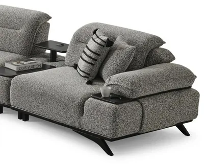 Obrázek produktu pro Moderní šedá pohovka, design, ideální do obývacího pokoje, pohodlná, velká pohovka