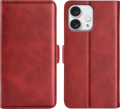 Produktbild von Mobigear Slim Magnet iPhone 16 Pro Hülle Klapphülle Geldbörse - Rot
