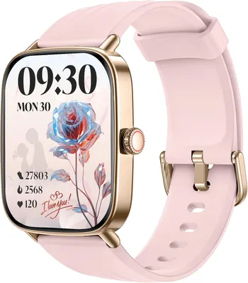 Produktbild von Smartwatch Damen Herren 1,85" Fitnessuhr mit Bluetooth-Anrufen, Herzfrequenz, SpO2, Schlafmonitor, 100+ Sportmodi, IP68 Wasserdicht, Android iOS