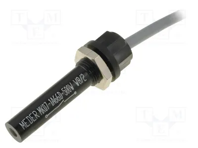 Obrázek produktu pro 1x Reedový kontakt: 20÷25 mT, 0,5 A, MK07-1A66D-500W, reedový relé, rozměry: Ø 6,6 x 39,6 mm