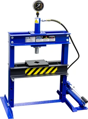 Produktbild von Profi Werkstattpresse 12t blau Lagerpresse manuelle Industriepresse Hydraulikpresse Handpumpe mit Manometer