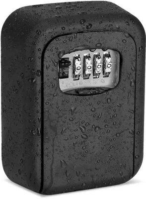 Image de Cadenas d'extérieur étanche avec combinaison, en alliage de zinc, avec code réinitialisable pour clé de secours (noir)