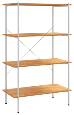 Produktbild von vidaXL Regal mit 4 Böden Weiß und Eiche-Optik 80x40x130 cm
