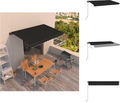 Immagine prodotto di vidaXL Tenda da sole a scomparsa manuale 400x350 cm Antracite - Tende da sole
