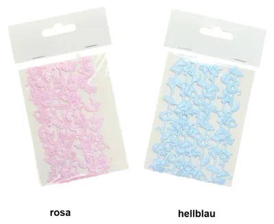 Produktbild von 1,8m Babyfüße Band Bär Schnuller Baby Girlande hellblau o. rosa Geburt Taufe Deko, Farbe:rosa
