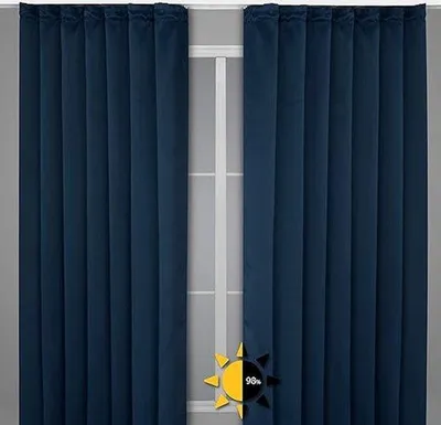 Obrázok produktu pre Čierne zatemňovacie závesy, výška 140 cm