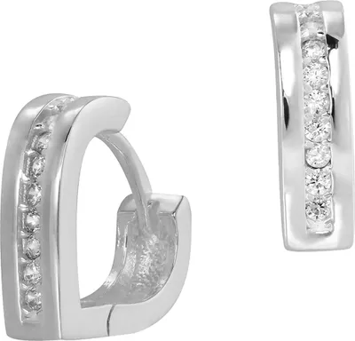 Produktbild von SilberDream Creolen Zirkonia weiß Ohrringe Sterlingsilber Herz Damen D2SDO4261W