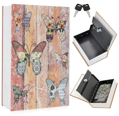 Imagen del producto de Caja fuerte para libros con cerradura numérica, de 18 x 11,5 x 5,5 cm, ideal para guardar dinero y joyas