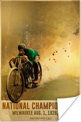 Produktbild von MuchoWow® Poster Mancave - Motorrad - Vintage - Rennen 60x90 cm - Wanddekoration