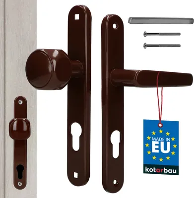 Obrázek produktu pro KOTARBAU® páková klika knoflík 72 mm hnědá dveřní klika PZ dlouhá deska sada dveřní klika páková klika sada pokojové dveře dveřní kování dveřní kování interiérové dveře dveřní páková klika sada dveřních klik hliníková vložka