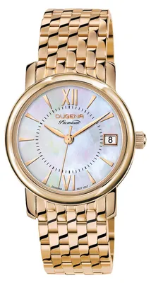Produktbild von Dugena 7090157 Damen-Armbanduhr, Gold-Gehäuse, Metall-Armband