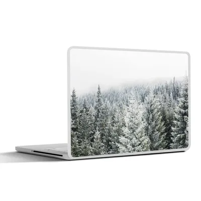 Produktbild von MuchoWow® Laptop Aufkleber Sticker Cover Wald - Schnee - Winter - Jahreszeiten - Tannenbaum 32.5x23.5 cm - Sticker für Laptop - Selbstklebend