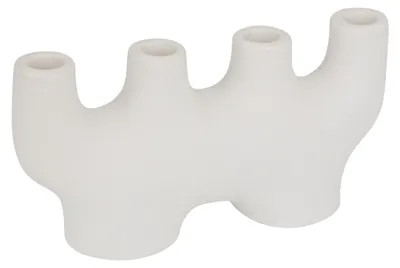 Obrázek produktu pro Dekorativní keramický svícen, 24 x 12,5 cm, bílý