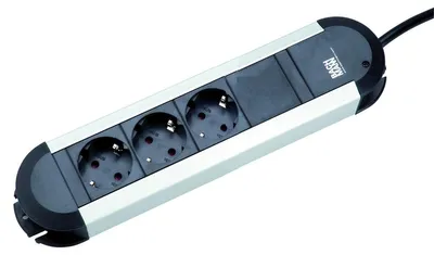 Productafbeelding van Steckdoos, aluminium, 3-polig, 45°, kabel: 1,75 meter
