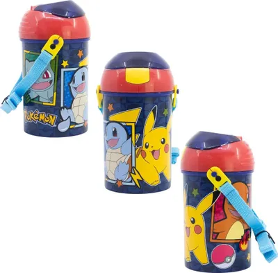 Produktbild von Pokemon Pikachu Wasserflasche Trinkflasche Flasche Tragegurt 450 ml