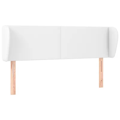Obrázok produktu pre vidaXL Čelo postele s ušami biele 147x23x78/88 cm Imitácia kože