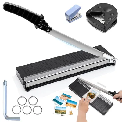 Produktbild von Papier Schneidemaschine A4 Multifunktional mit Eckenrunder und Stanzer