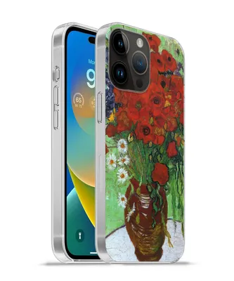 Produktbild von MuchoWow® Handyhülle Schutzhülle Hülle für Apple iPhone 14 Pro - Softcase Vase mit roten Mohnblumen und Gänseblümchen - Vincent van Gogh Silikon Softcase Handy Hülle - Umschlag