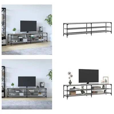 Produktbild von vidaXL TV Schrank Grau Sonoma 200x30x50 cm Holzwerkstoff und Metall - TV-Schrank - TV-Schränke - TV-Ständer - TV-Möbel