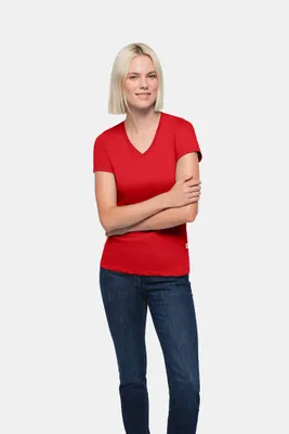 Produktbild von HAKRO Classic V-Shirt Damen 126 rot, L