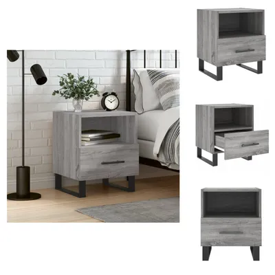 Immagine prodotto di vidaXL Comodino grigio Sonoma 40x35x47,5 cm in legno - Comodini