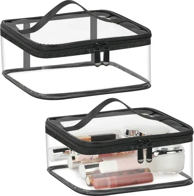 Image de Aucuu Trousse de toilette transparente, 2 pièces Trousse de toilette étanche Voyage, approuvé TSA