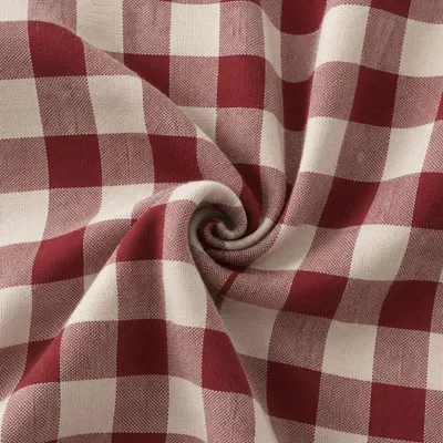 Image de Tissu au mètre 140 cm largeur 2cm carreaux paysans rubis-blancs