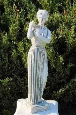 Produktbild von Casa Padrino Jugendstil Garten Deko Stein Skulptur Dame Grau H. 48 cm