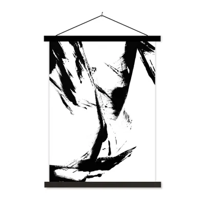 Produktbild von MuchoWow® Textilposter Farbe - Schwarz - Abstrakt 120x160 cm mit schwarzem Rahmen - Magnetischer