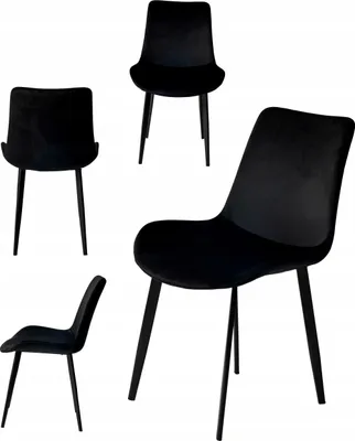 Immagine prodotto di Ekspand | Sedia in velluto LR800 - Nero - Imbottita, Design moderno, Confortevole, Stile industriale