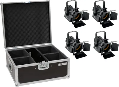 Produktbild von EUROLITE Set 4x LED THA-20PC TRC Theater-Spot sw + Case (20000871)