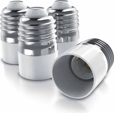 Produktbild von BEARWARE 4x Lampensockel Adapter - E27 Fassung auf E14 Sockel Konverter - Lampenadapter E27 auf E14 - Lampenfassung