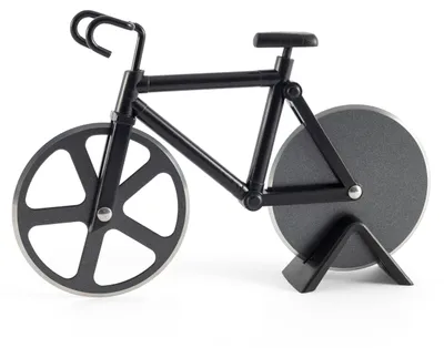 Fahrrad-Pizzaschneider, doppelte Edelstahlklingen, Antihaft, lustiges Geschenk