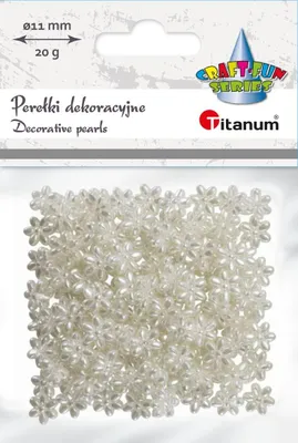 Obrázok produktu pre Dekoračné korálky Biele perlové kvety 11mm 20g Titanum