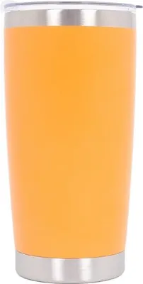 Produktbild von Thermos Edelstahl SS304 Isolierbecher mit Deckel Doppelwandig, 590ml Becher Orange.