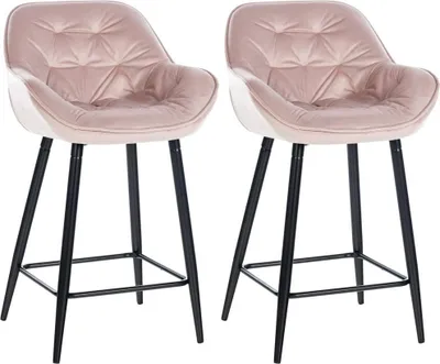 Produktbild von 2er-Set Barhocker aus Samt – Hocker – optimaler Komfort und Design