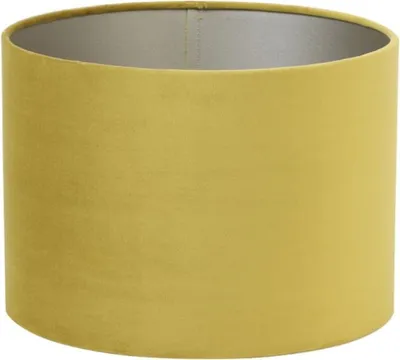 Produktbild von Lampenschirm Zylinder in Velours Gelb Gold für Tischleuchte Standlampe Hängelampe 25-25-18