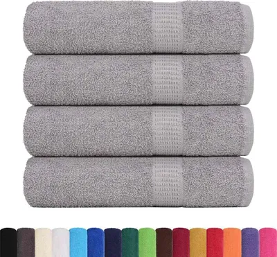 Immagine prodotto di vidaXL Asciugamani da bagno FROGN, 4 pezzi, grigio, 100x150 cm, 360 g/m²