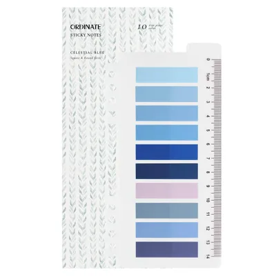 Produktbild von Ordinate-Celestial Blue | 200 Stück Haftstreifen | Transparente Haftnotizen | sticky notes | Index Tabs
