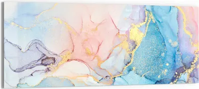 Produktbild von DEQORI Glasbild Echtglas 150x60 cm 'Goldene Strömung' Wandbild Bild modern Deko