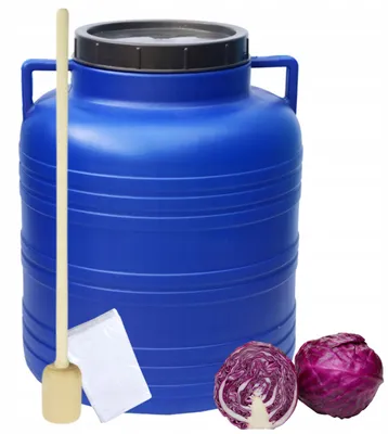 Zdjęcie produktu dla Zestaw Do Kieszenia Kapusty Beczka 60L Worek + Tłuczek Zakrętka